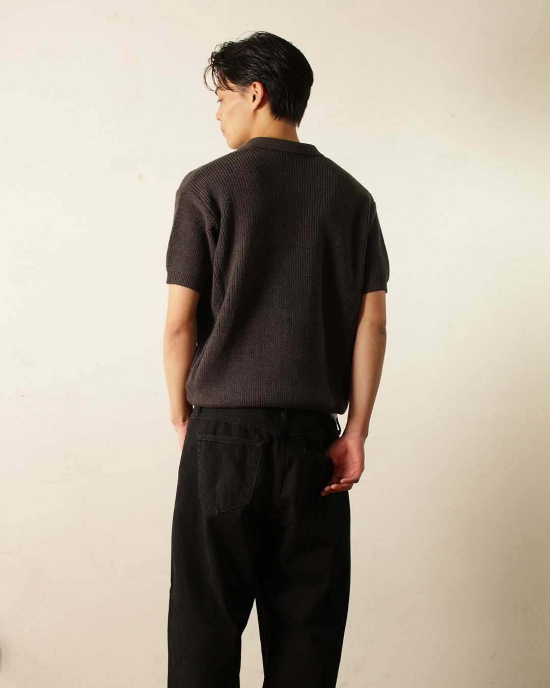 Knit Polo Shirt - Gray