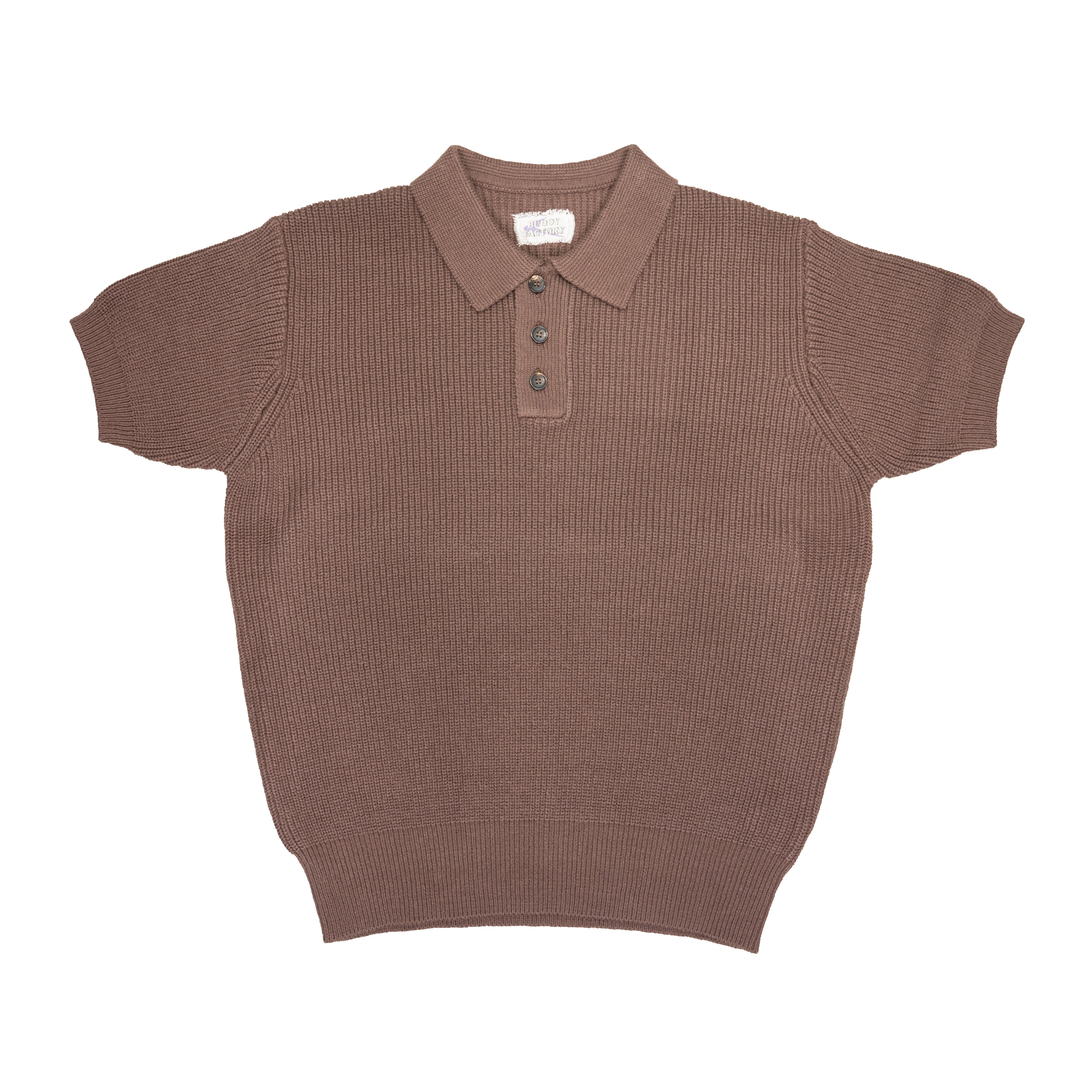 Knit Polo Shirt - Brown