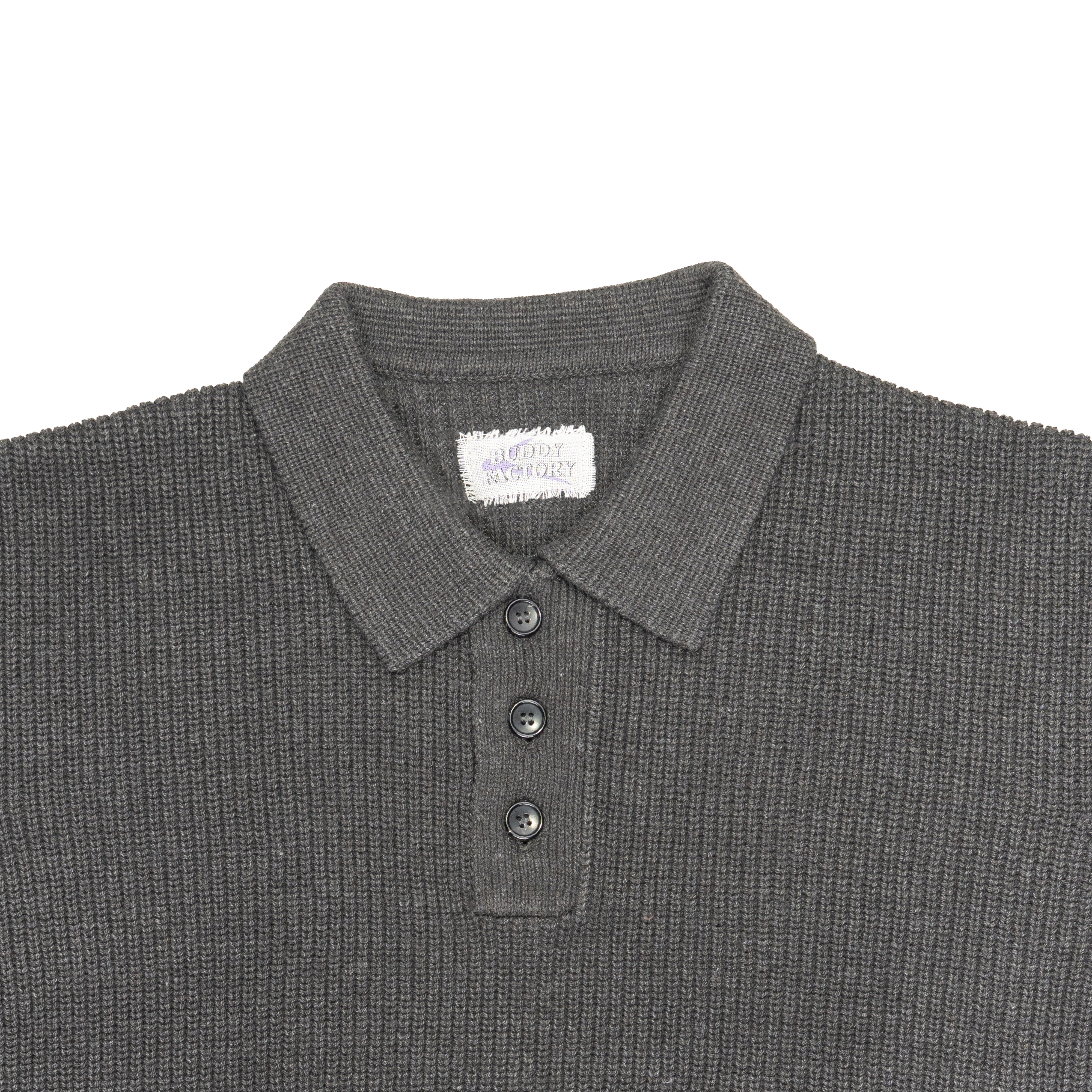 Knit Polo Shirt - Gray