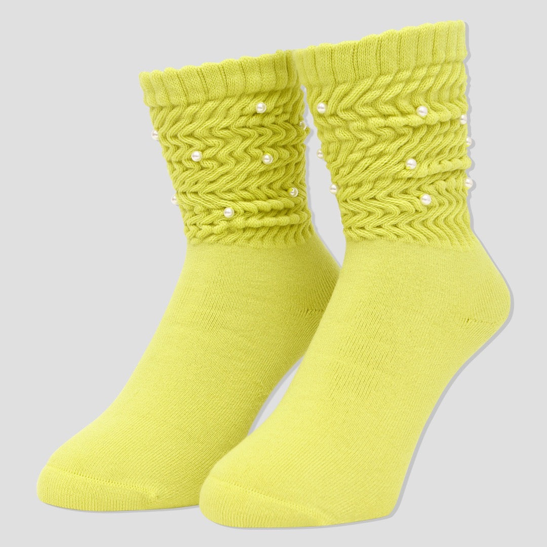 WHIMSY × Gemmy Jewelry / LOOSE GUAGE RIB SOCKS - YEL